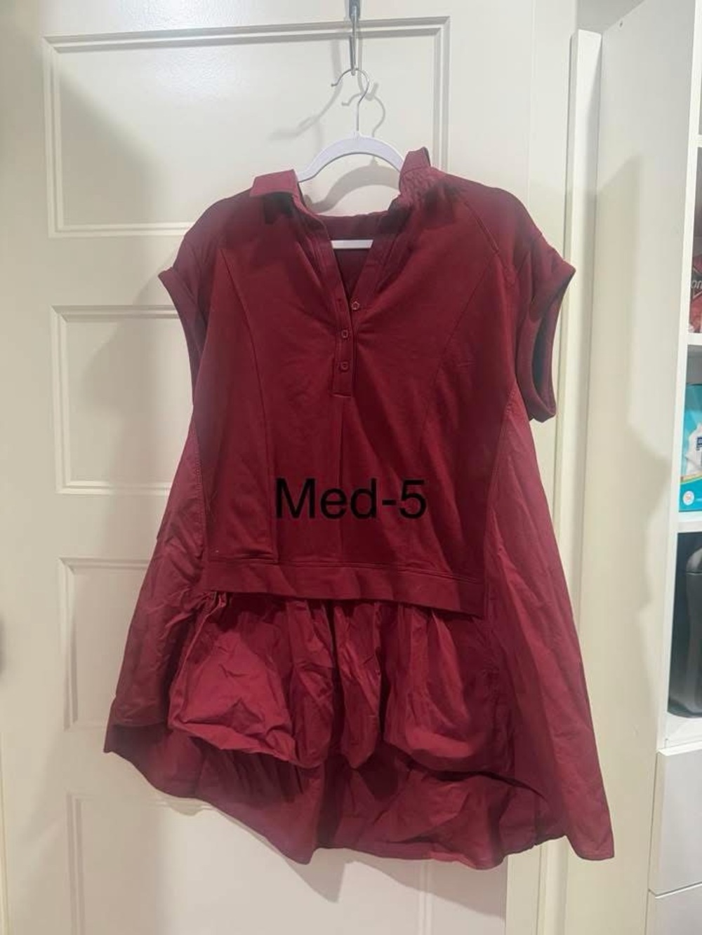 Women's Maroon Short Sleeve Dress Top - Deep Red